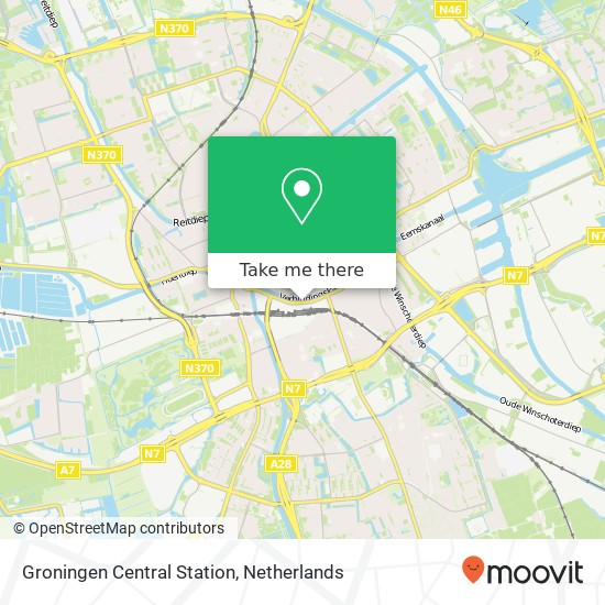 Groningen Central Station kaart