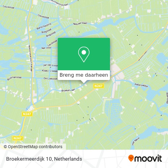 Broekermeerdijk 10 kaart
