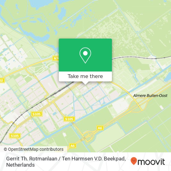 Gerrit Th. Rotmanlaan / Ten Harmsen V.D. Beekpad kaart