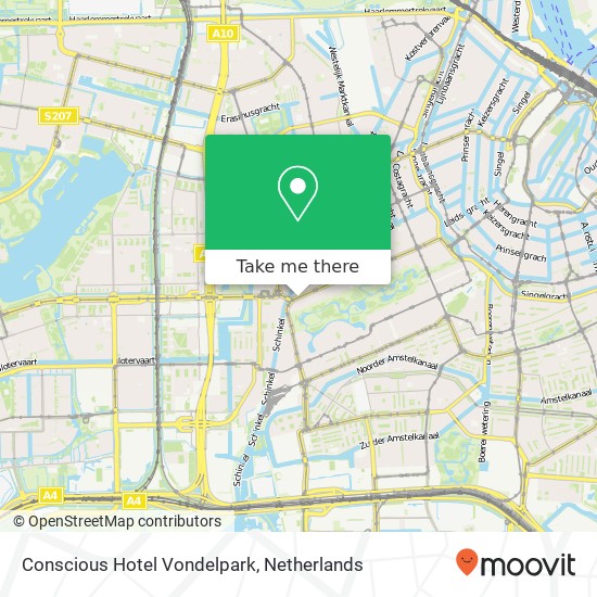 Conscious Hotel Vondelpark kaart