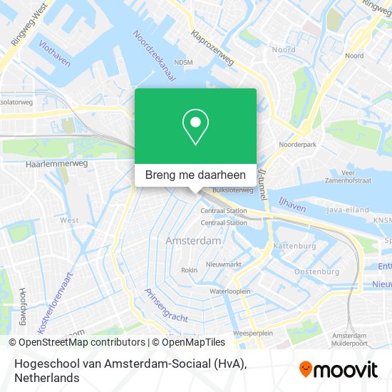 Hogeschool van Amsterdam-Sociaal (HvA) kaart