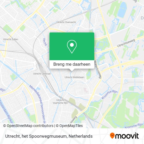 Utrecht, het Spoorwegmuseum kaart