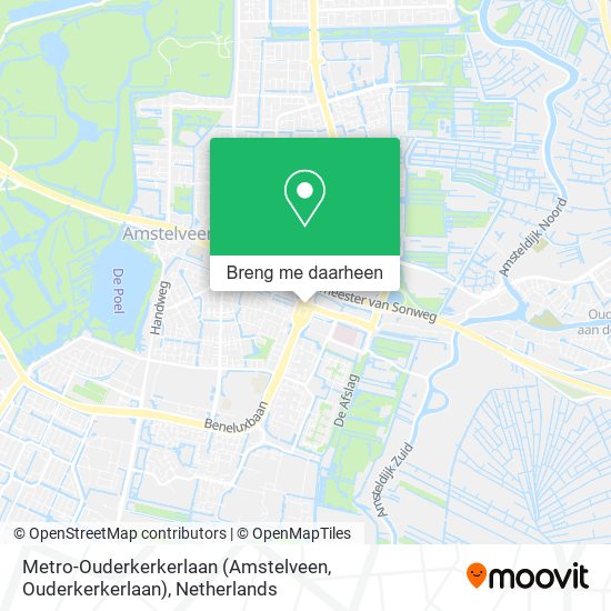 Metro-Ouderkerkerlaan (Amstelveen, Ouderkerkerlaan) kaart