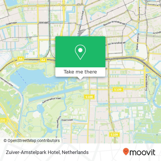 Zuiver-Amstelpark Hotel kaart