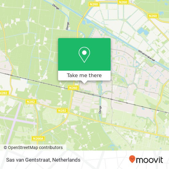 Sas van Gentstraat kaart