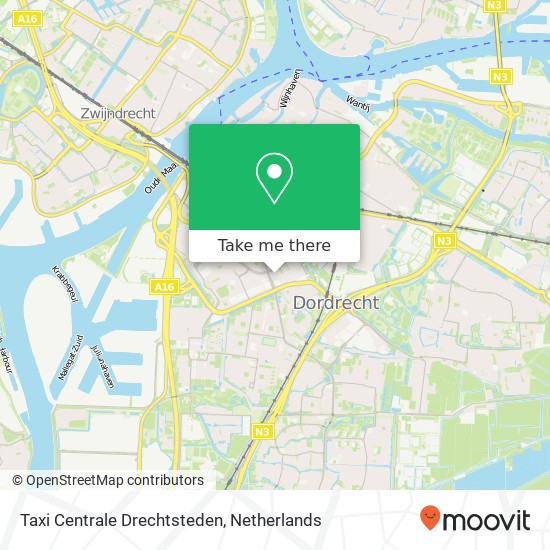 Taxi Centrale Drechtsteden kaart