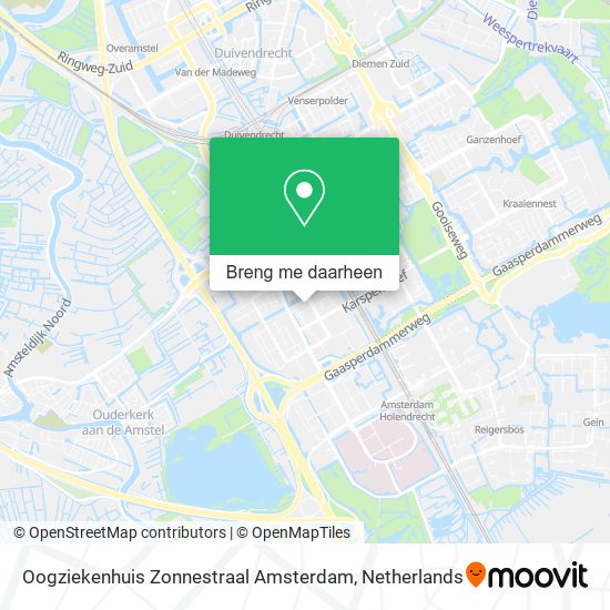Oogziekenhuis Zonnestraal Amsterdam kaart
