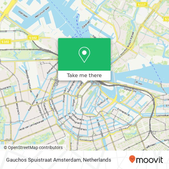 Gauchos Spuistraat Amsterdam kaart