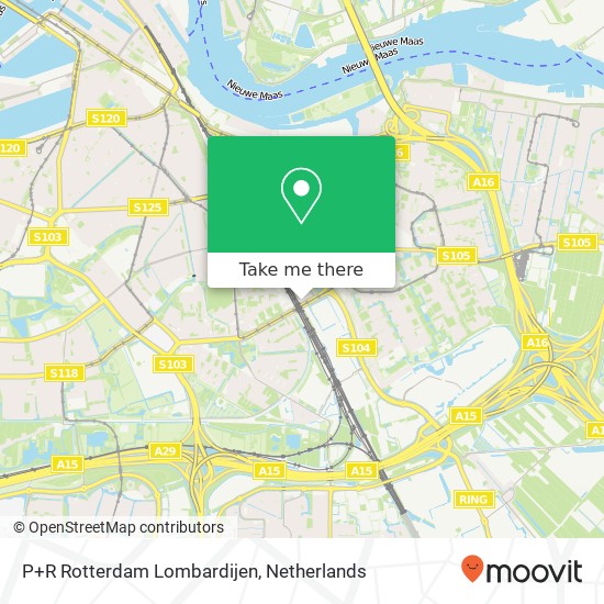 P+R Rotterdam Lombardijen kaart