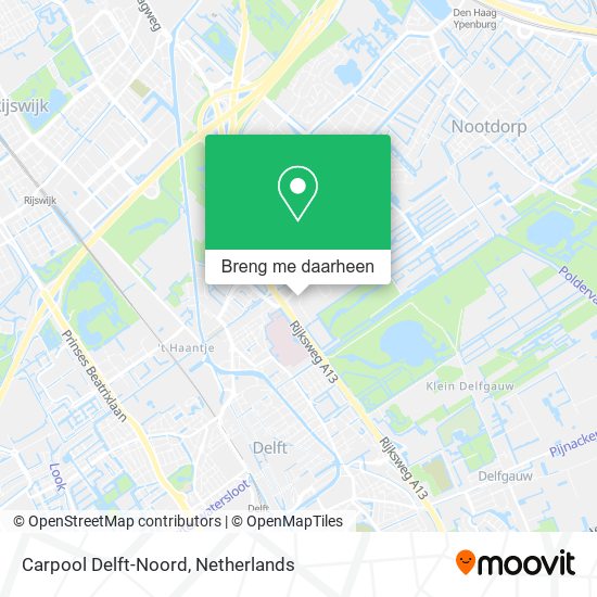 Carpool Delft-Noord kaart