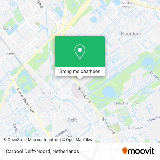 Carpool Delft-Noord kaart