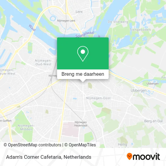 Adam's Corner Cafetaria kaart