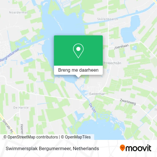 Swimmersplak Bergumermeer kaart