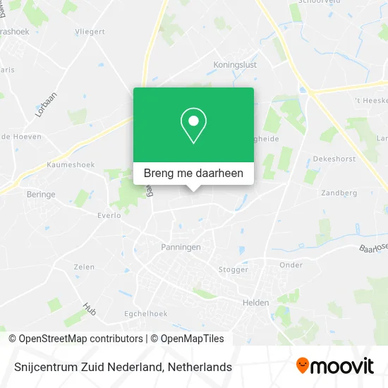 Snijcentrum Zuid Nederland kaart