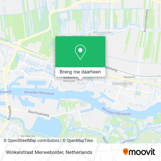 Winkelstraat Merwebolder kaart