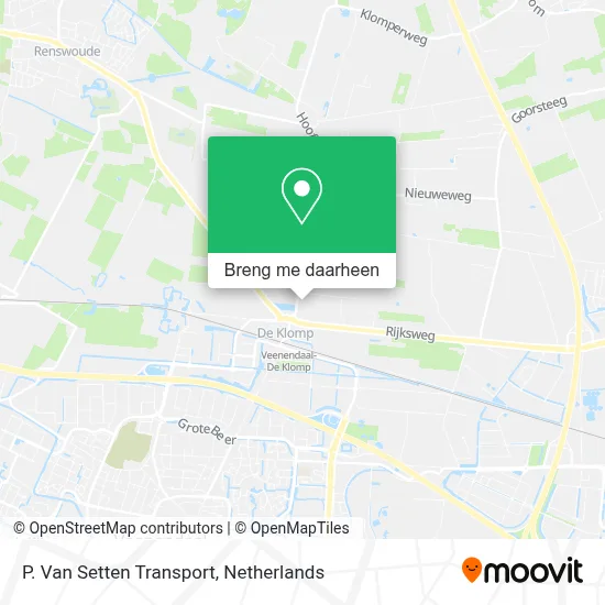 P. Van Setten Transport kaart