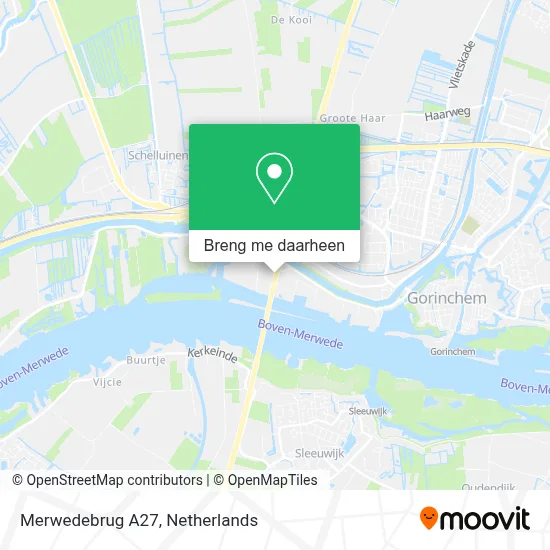 Merwedebrug A27 kaart