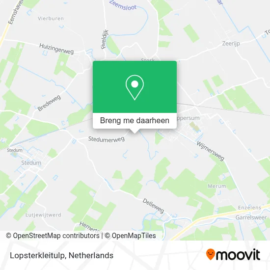 Lopsterkleitulp kaart