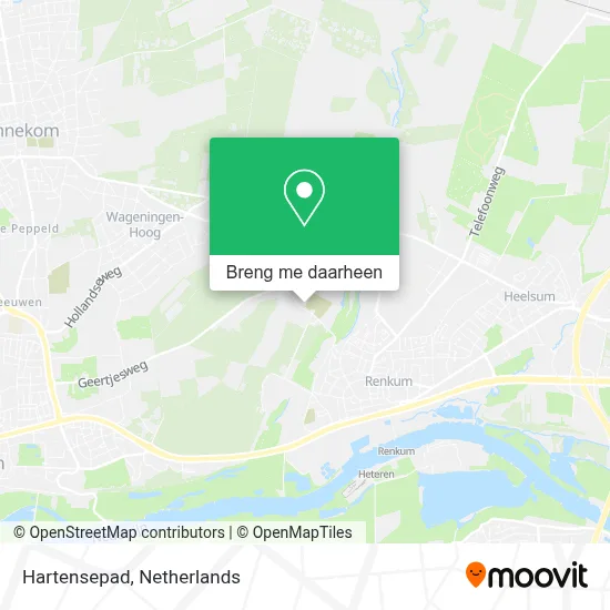 Hartensepad kaart