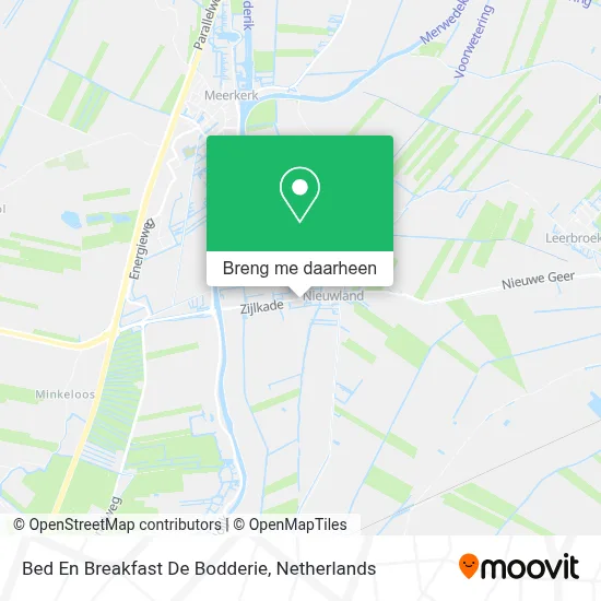 Bed En Breakfast De Bodderie kaart
