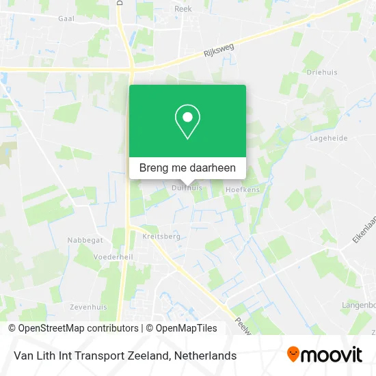 Van Lith Int Transport Zeeland kaart