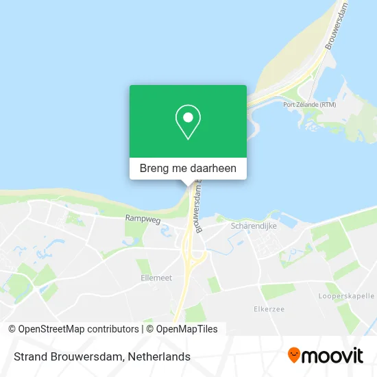 Strand Brouwersdam kaart
