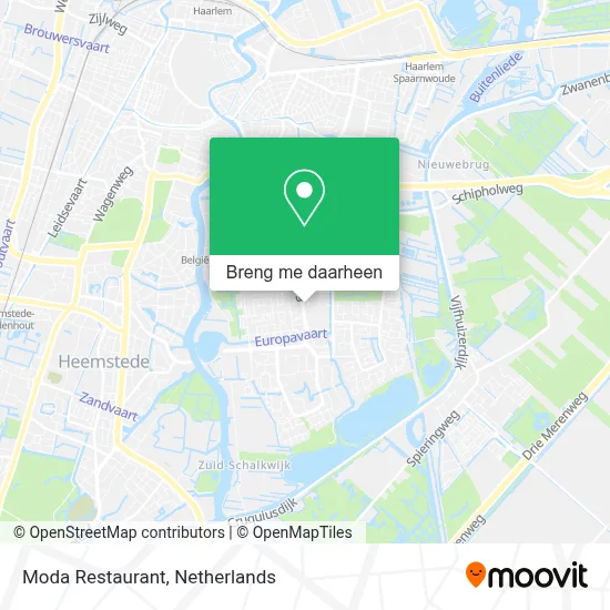 Moda Restaurant kaart