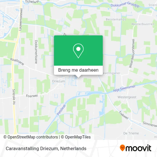 Caravanstalling Driezum kaart