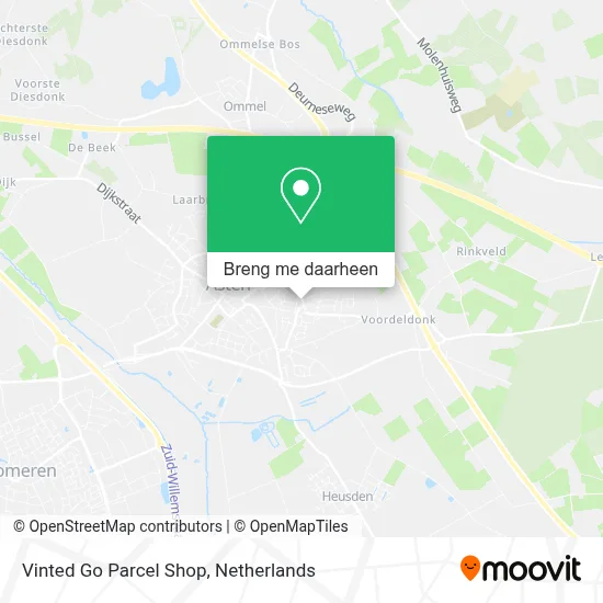 Vinted Go Parcel Shop kaart