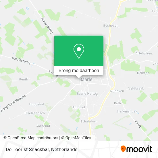 De Toerist Snackbar kaart