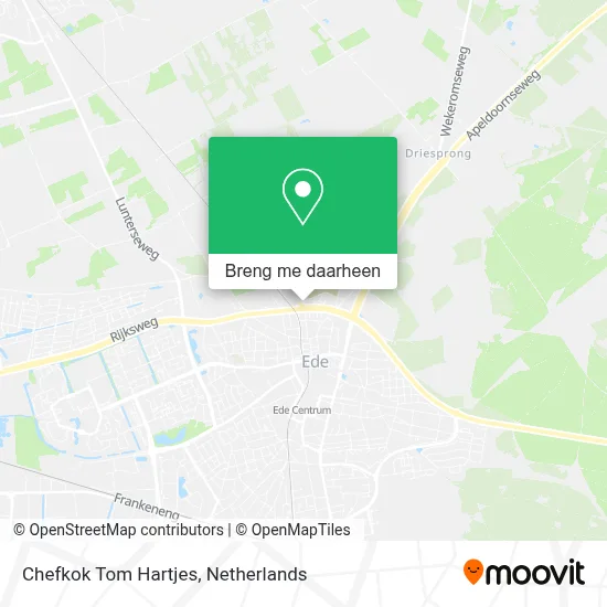 Chefkok Tom Hartjes kaart