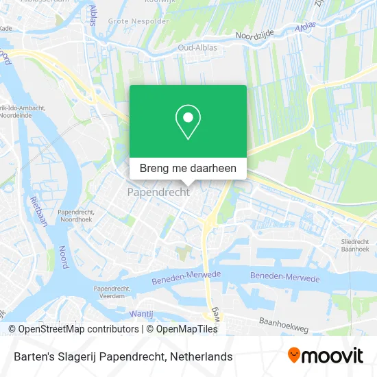 Barten's Slagerij Papendrecht kaart