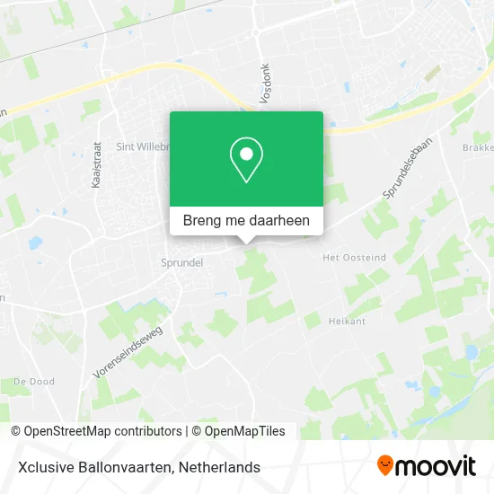 Xclusive Ballonvaarten kaart