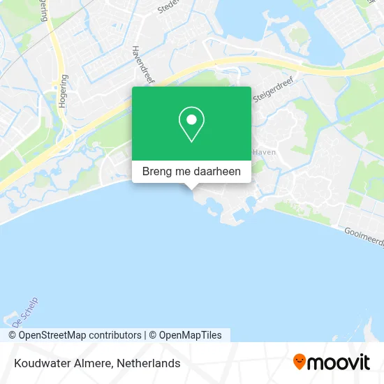 Koudwater Almere kaart