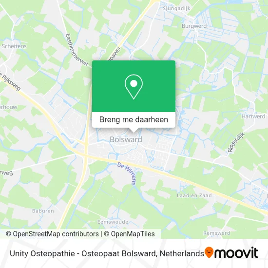 Unity Osteopathie - Osteopaat Bolsward kaart