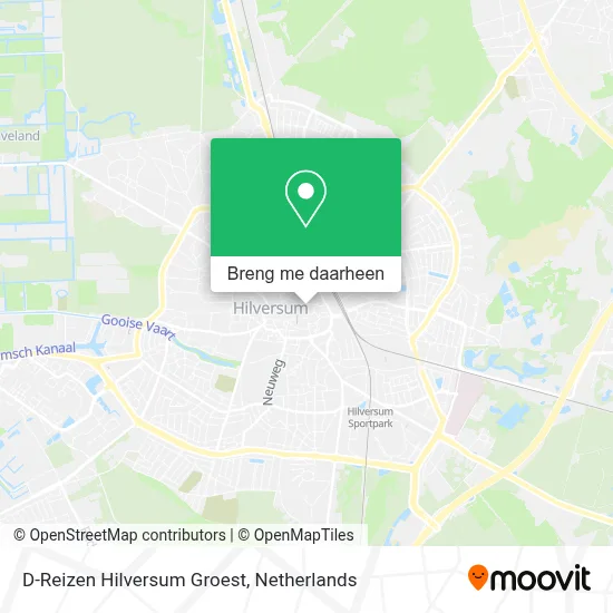 D-Reizen Hilversum Groest kaart