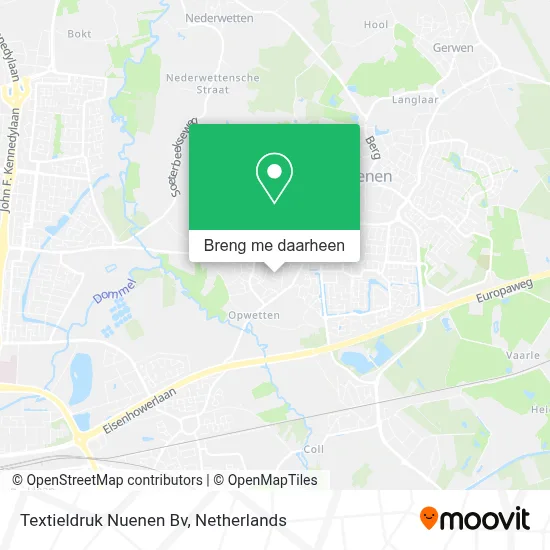 Textieldruk Nuenen Bv kaart