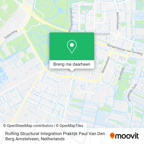 Rolfing Structural Integration Praktijk Paul Van Den Berg Amstelveen kaart