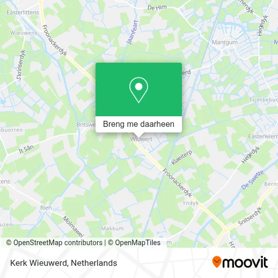 Kerk Wieuwerd kaart