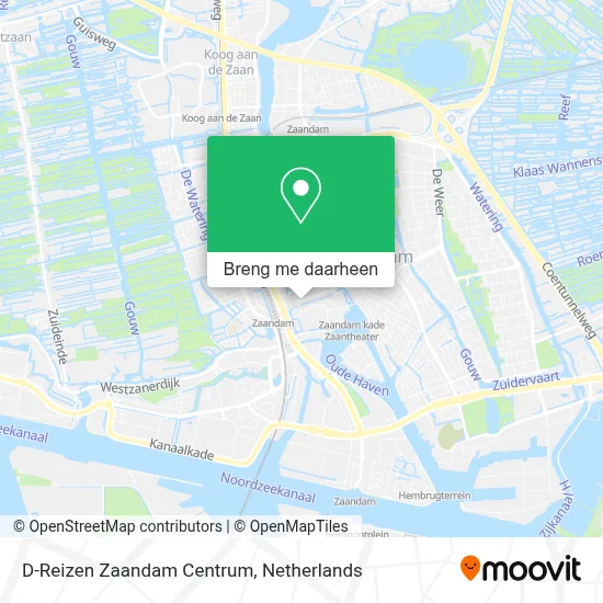 D-Reizen Zaandam Centrum kaart