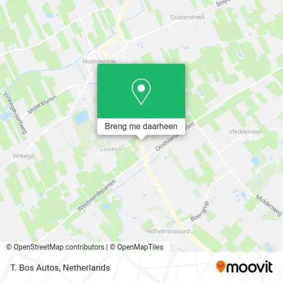 T. Bos Autos kaart