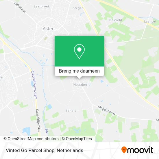 Vinted Go Parcel Shop kaart