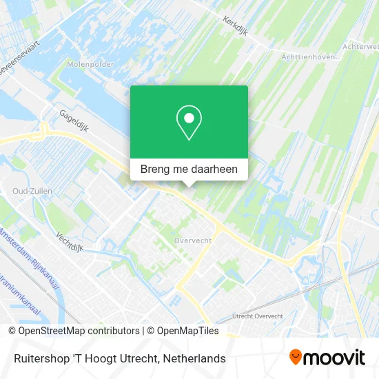 Ruitershop 'T Hoogt Utrecht kaart