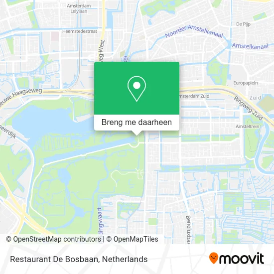 Restaurant De Bosbaan kaart