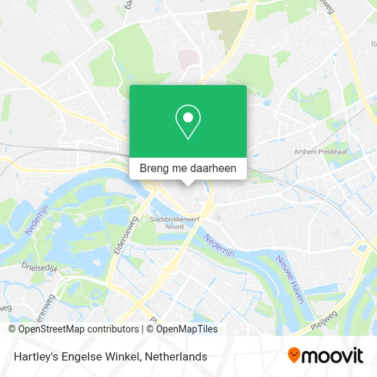 Hartley's Engelse Winkel kaart