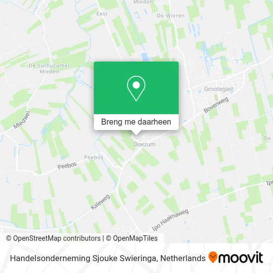 Handelsonderneming Sjouke Swieringa kaart