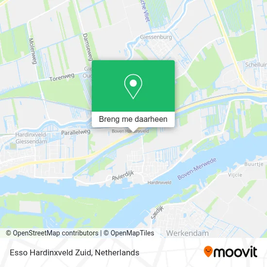 Esso Hardinxveld Zuid kaart