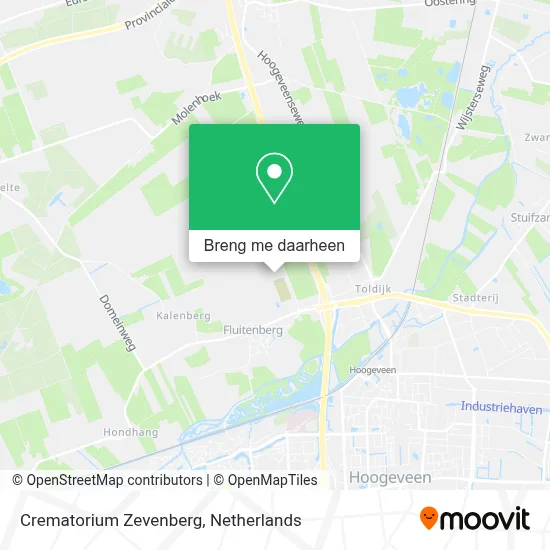 Crematorium Zevenberg kaart