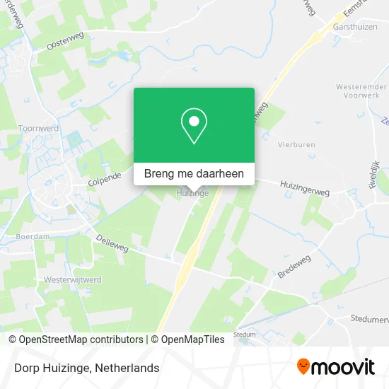 Dorp Huizinge kaart