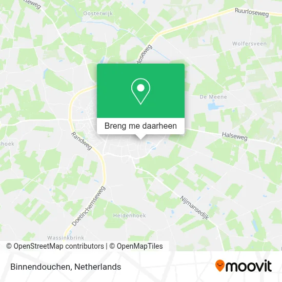 Binnendouchen kaart